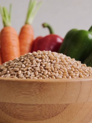 Bol en bois de petit epeautre aux legumes