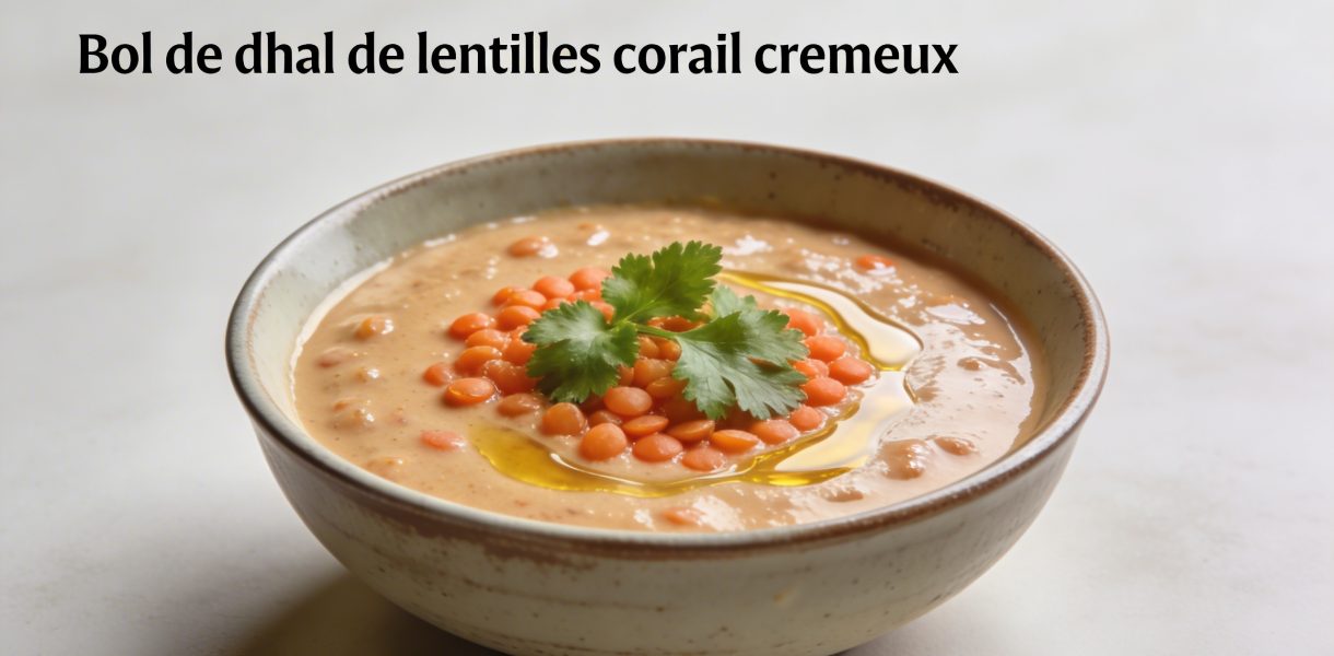 Bol de dhal de lentilles corail cremeux