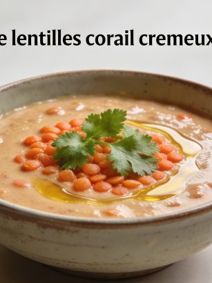 Bol de dhal de lentilles corail cremeux