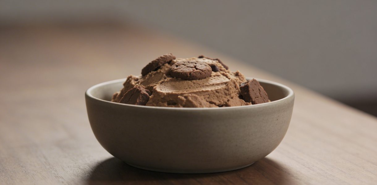 Bol de pate aux biscuits bruns sur table