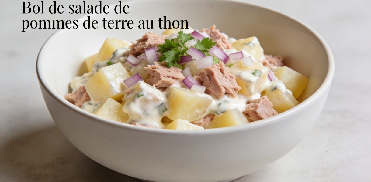 Bol de salade de pommes de terre au thon