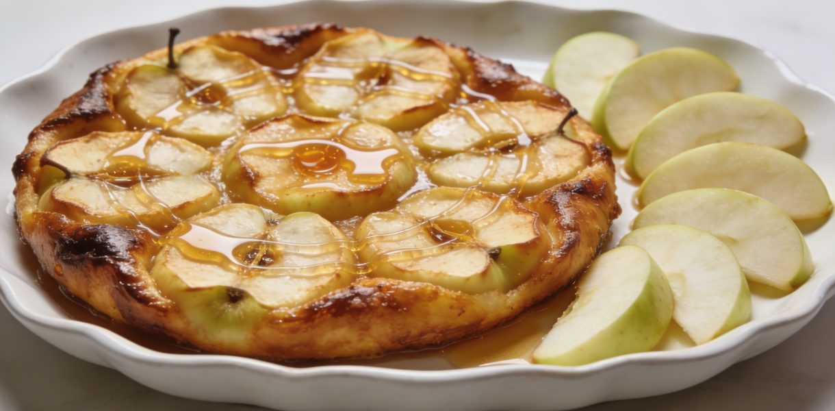 Plateau de pommes au four dorees nappes de miel