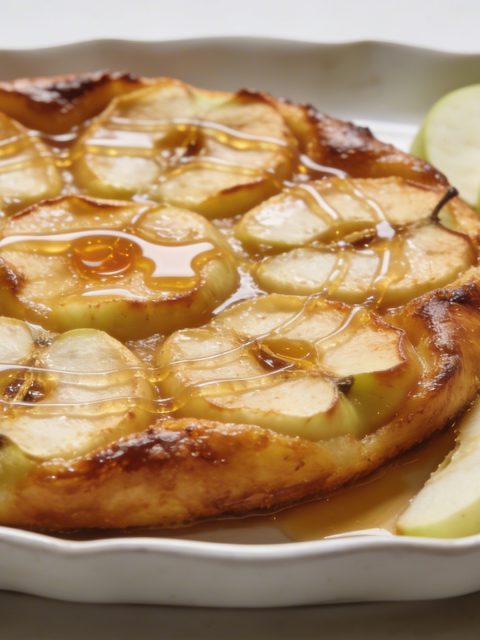 Plateau de pommes au four dorees nappes de miel