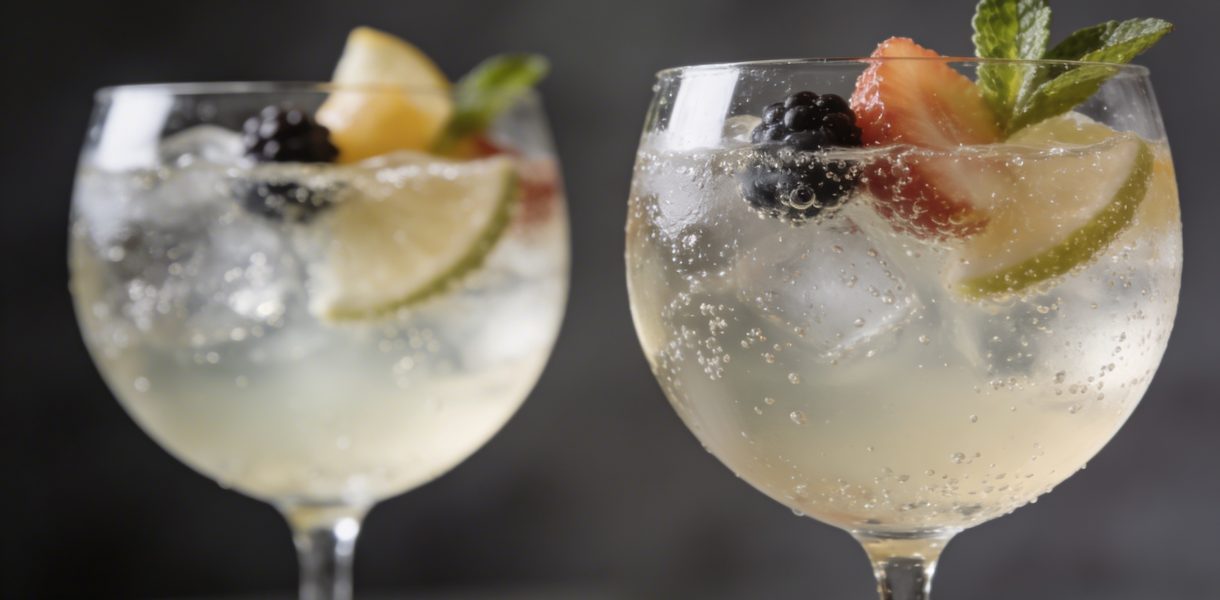 Verres de mocktail petillant garnis de fruits frais